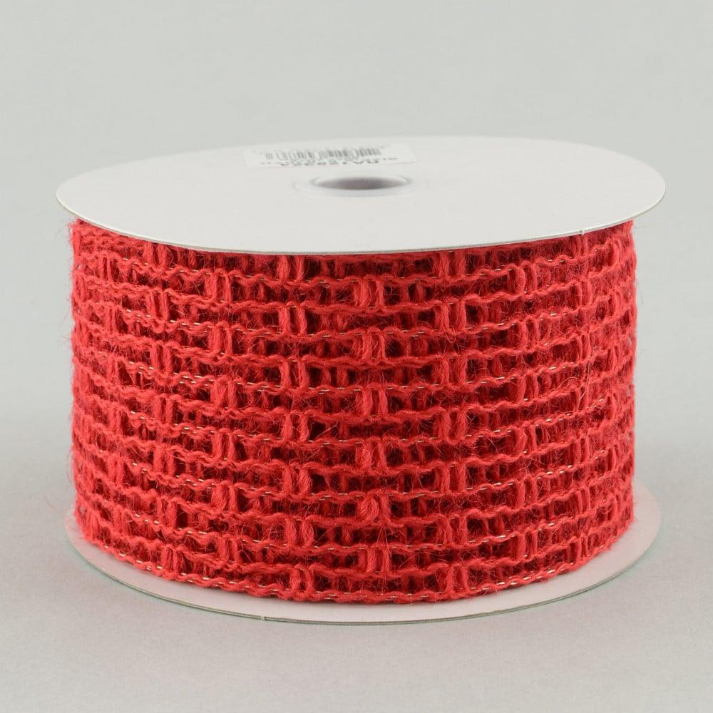 Burlap Products | 2.5" Jute Mesh Ribbon: Red (10 Yards) Burlap Products Burlap Products