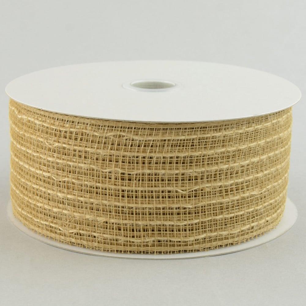 Burlap Products | 2.5" Poly Jute Burlap Mesh Ribbon: Natural (25 Yards) Burlap & Jute Deco Mesh Burlap Products