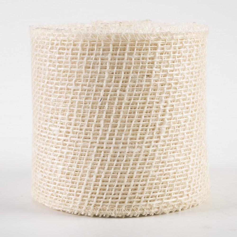 Burlap Products | 4" Jute Net Burlap Ribbon: Off White (10 Yards) Burlap Products Burlap Products