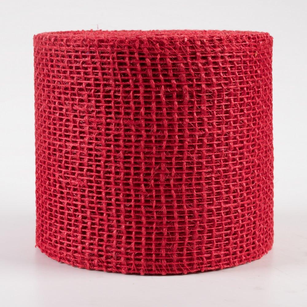 Burlap Products | 4" Jute Net Burlap Ribbon: Red (10 Yards) Burlap Products Burlap Products