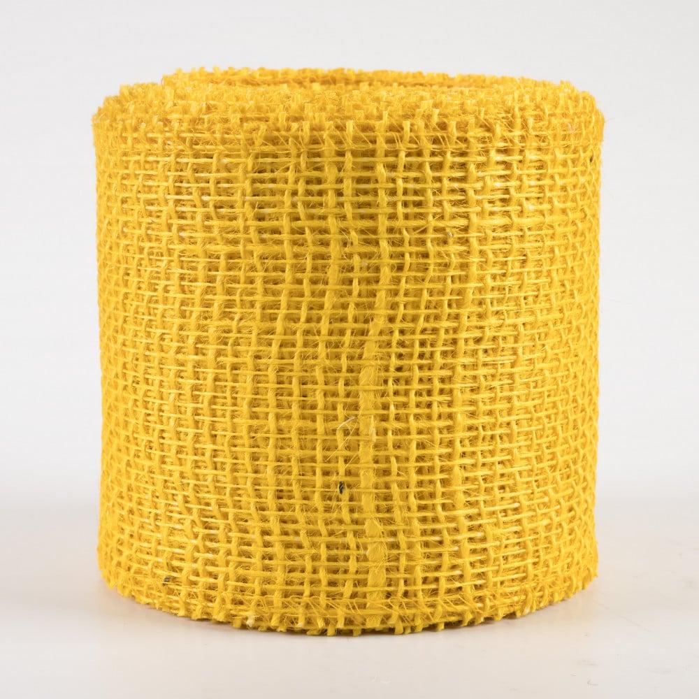 Burlap Products | 4" Jute Net Burlap Ribbon: Sun Yellow (10 Yards) Burlap Products Burlap Products