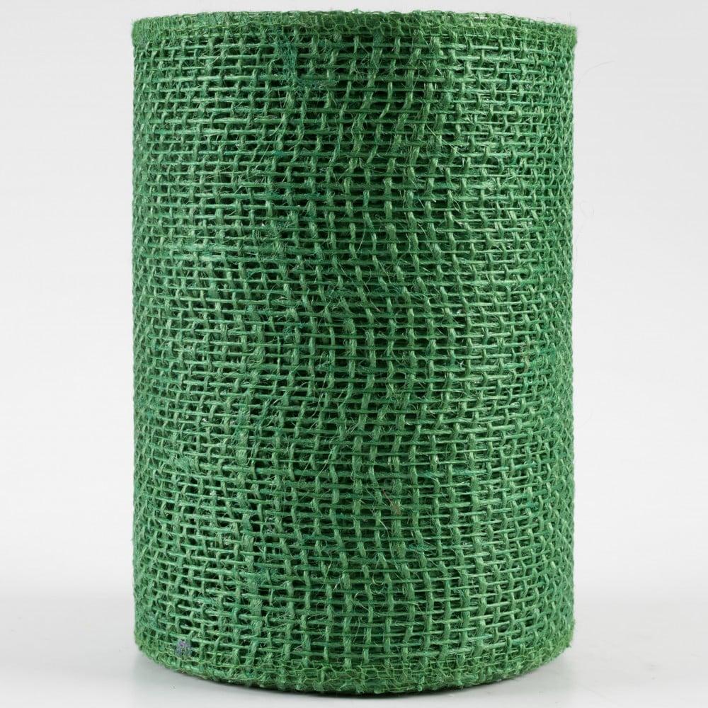 Burlap Products | 6" Jute Net Burlap Ribbon: Emerald Green (10 Yards) Textiles Burlap Products