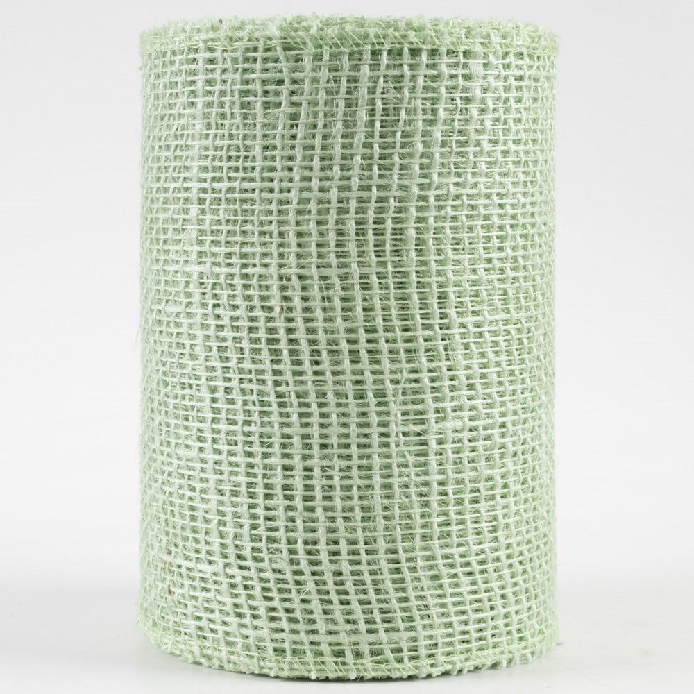 Burlap Products | 6" Jute Net Burlap Ribbon: Mint Green (10 Yards) Burlap Products Burlap Products