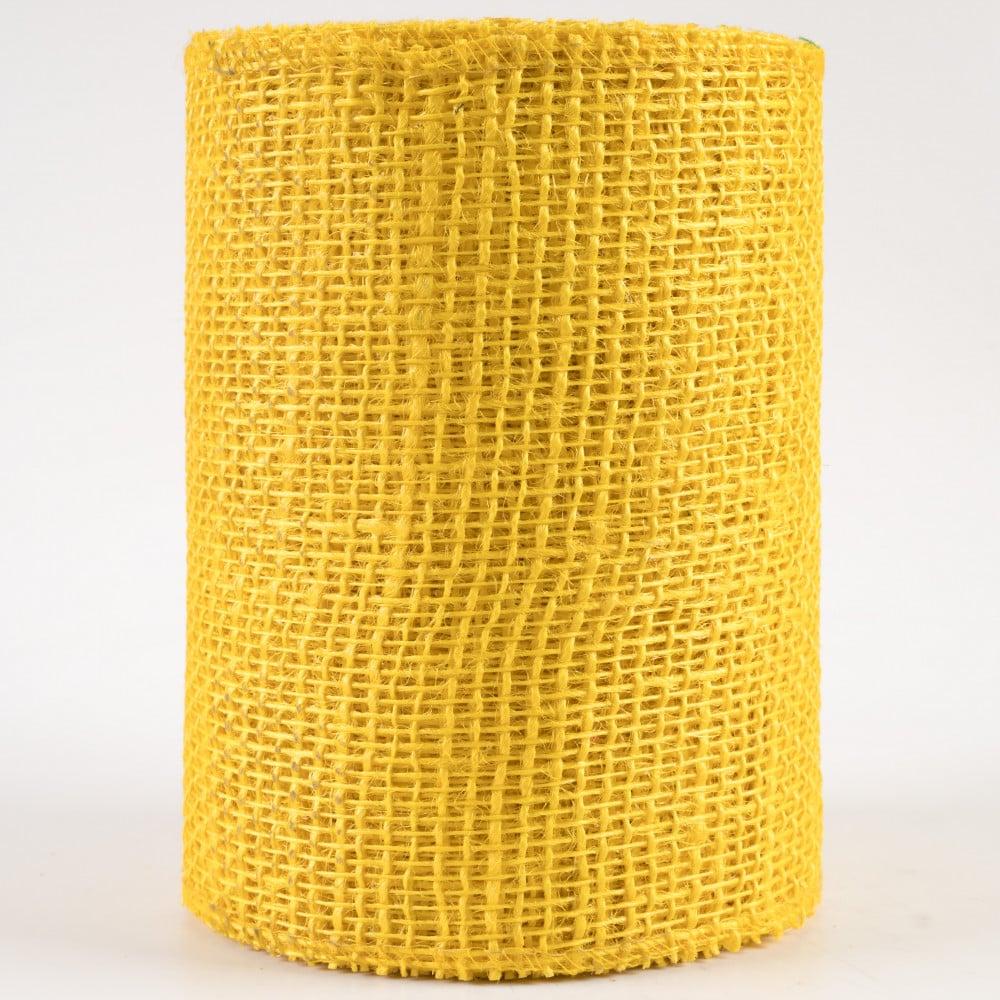 Burlap Products | 6" Jute Net Burlap Ribbon: Sun Yellow (10 Yards) Burlap Products Burlap Products