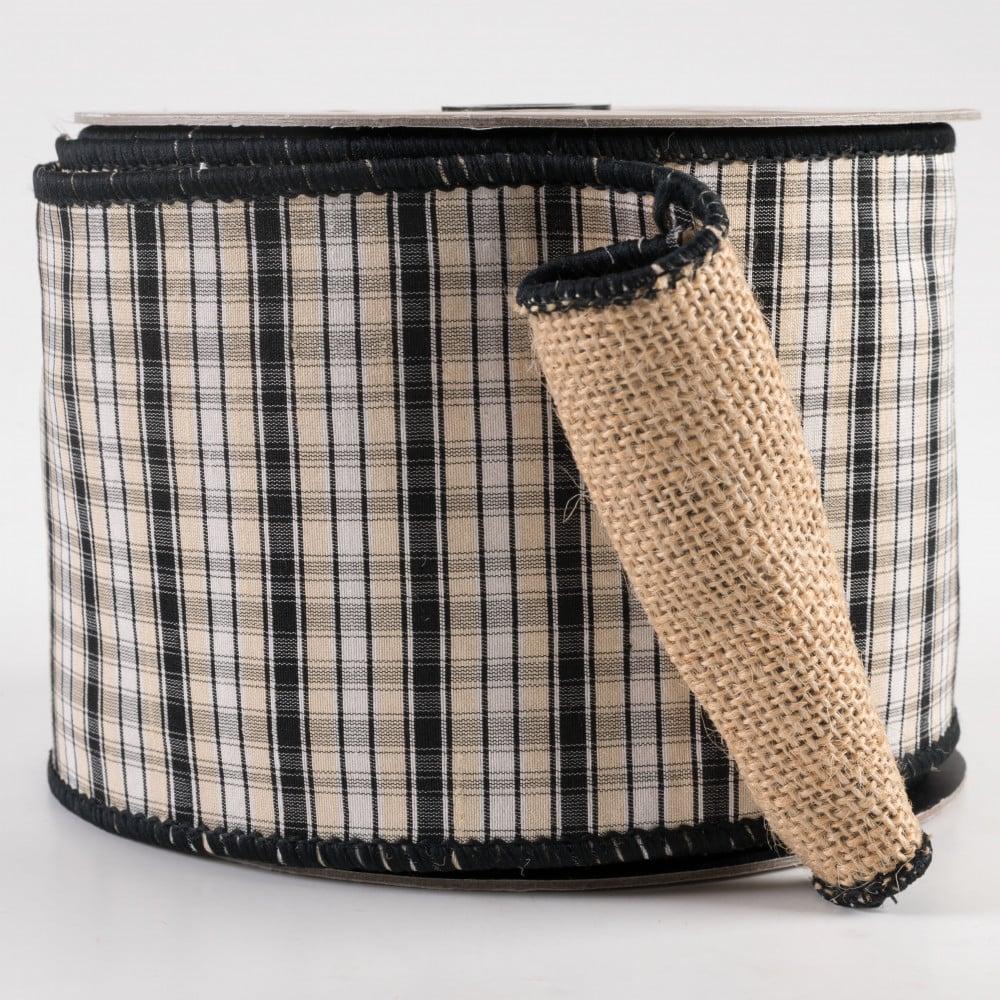 Burlap Products | [D Stevens] 4" Dupioni Kacey Plaid with Burlap Backing Ribbon (10 Yards) Burlap Products Burlap Products