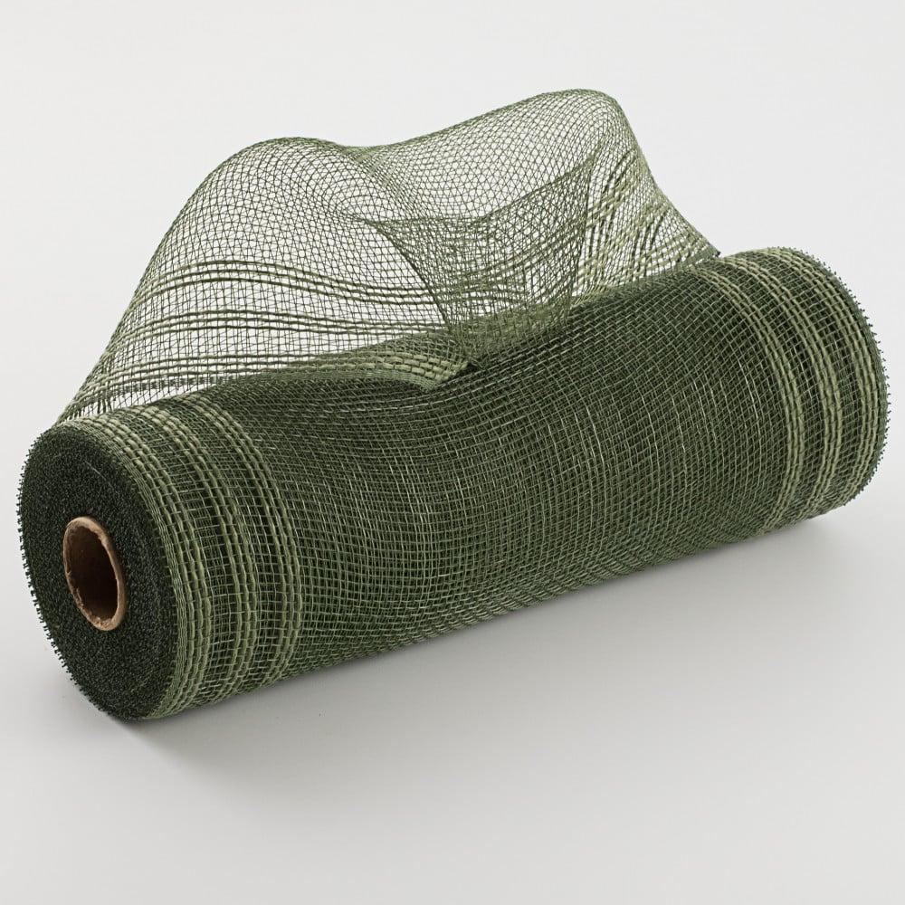 Deco Mesh | 10" Border Stripe Mesh: Moss Green Deco Mesh Deco Mesh