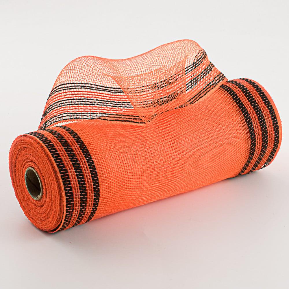 Deco Mesh | 10" Border Stripe Mesh: Orange & Black Deco Mesh Deco Mesh