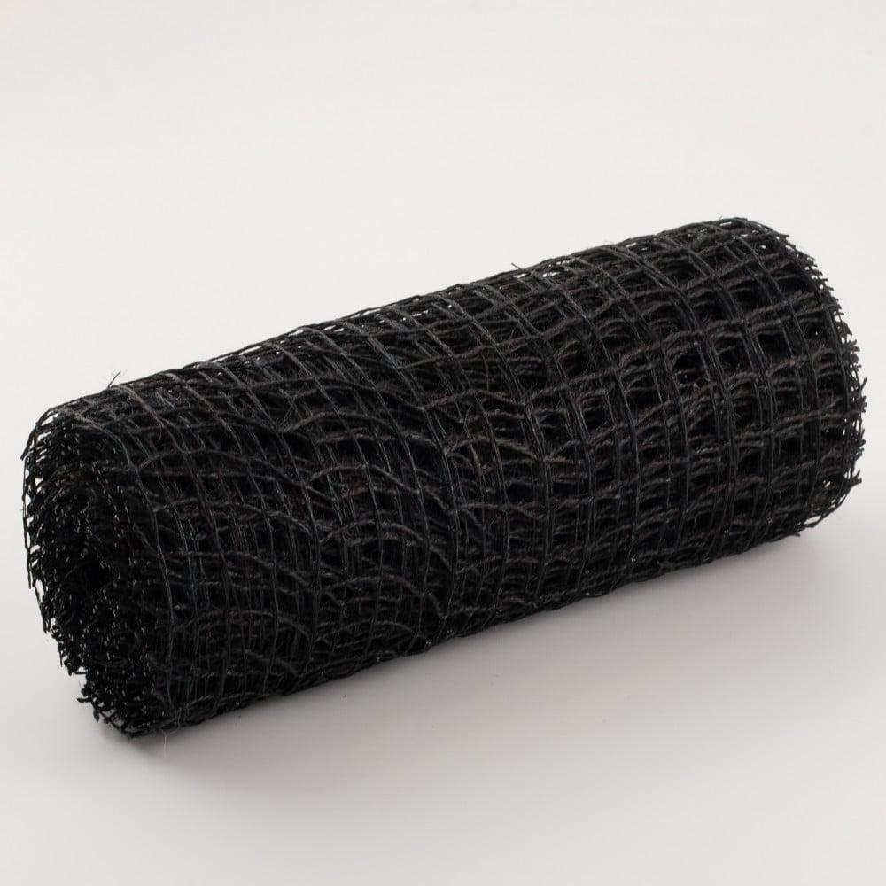 Deco Mesh | 10" Jute Check Weave Mesh: Black (10 Yards) Burlap & Jute Deco Mesh Deco Mesh