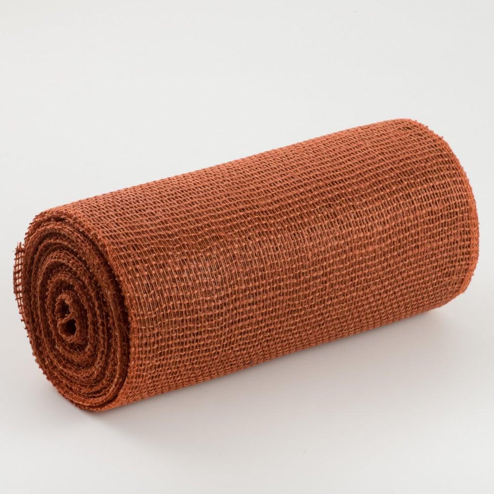 Deco Mesh | 10" Jute Net Burlap Ribbon: Autumn Orange (10 Yards) Burlap & Jute Deco Mesh Deco Mesh