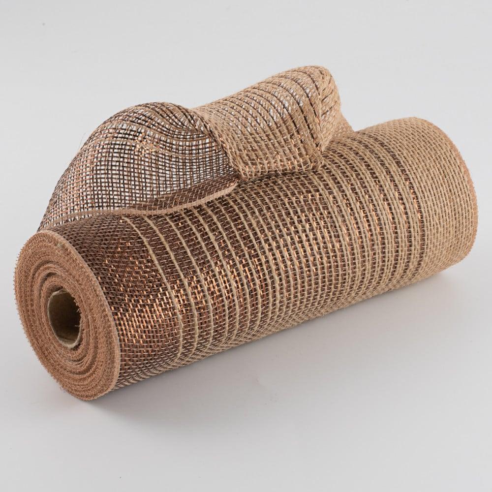 Deco Mesh | 10" Jute Poly Mesh: Chocolate Foil Ombré Burlap & Jute Deco Mesh Deco Mesh