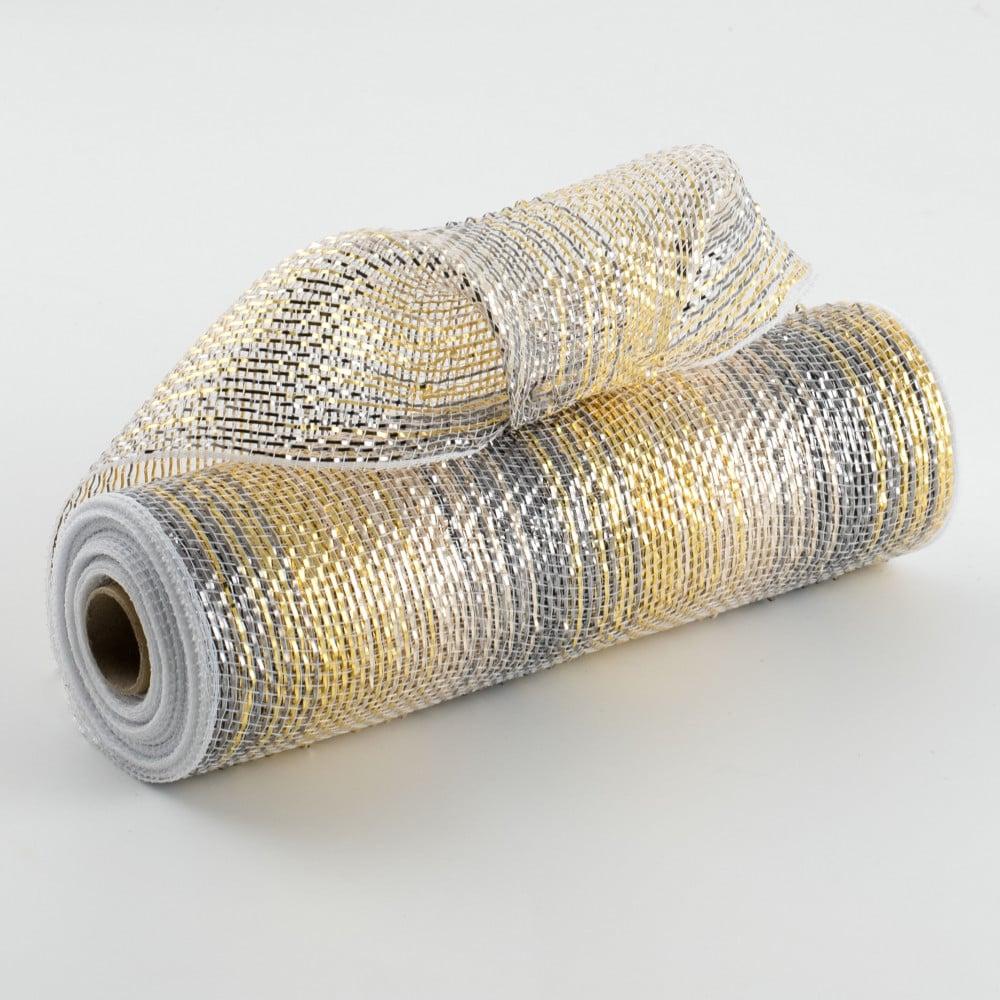 Deco Mesh | 10" Ombré Metallic Deco Mesh: Pewter, Gold, Silver Deco Mesh Deco Mesh