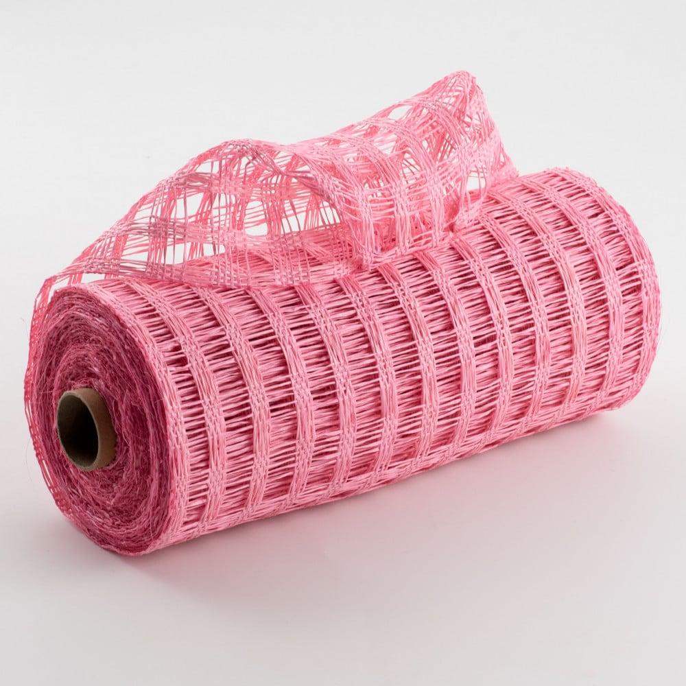 Deco Mesh | 10" Poly Burlap Check Mesh: Pink Burlap & Jute Deco Mesh Deco Mesh