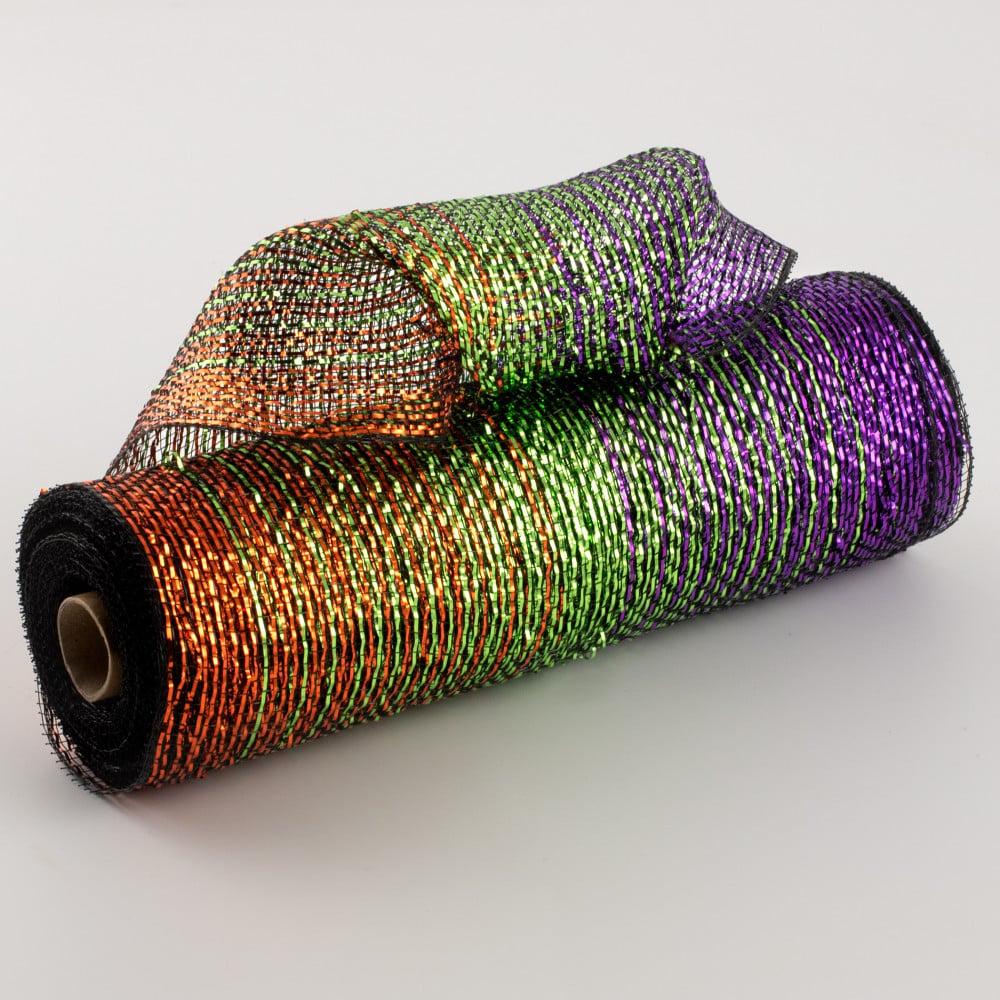 Deco Mesh | 10" Poly Deco Mesh: Metallic Halloween Ombré Deco Mesh Deco Mesh