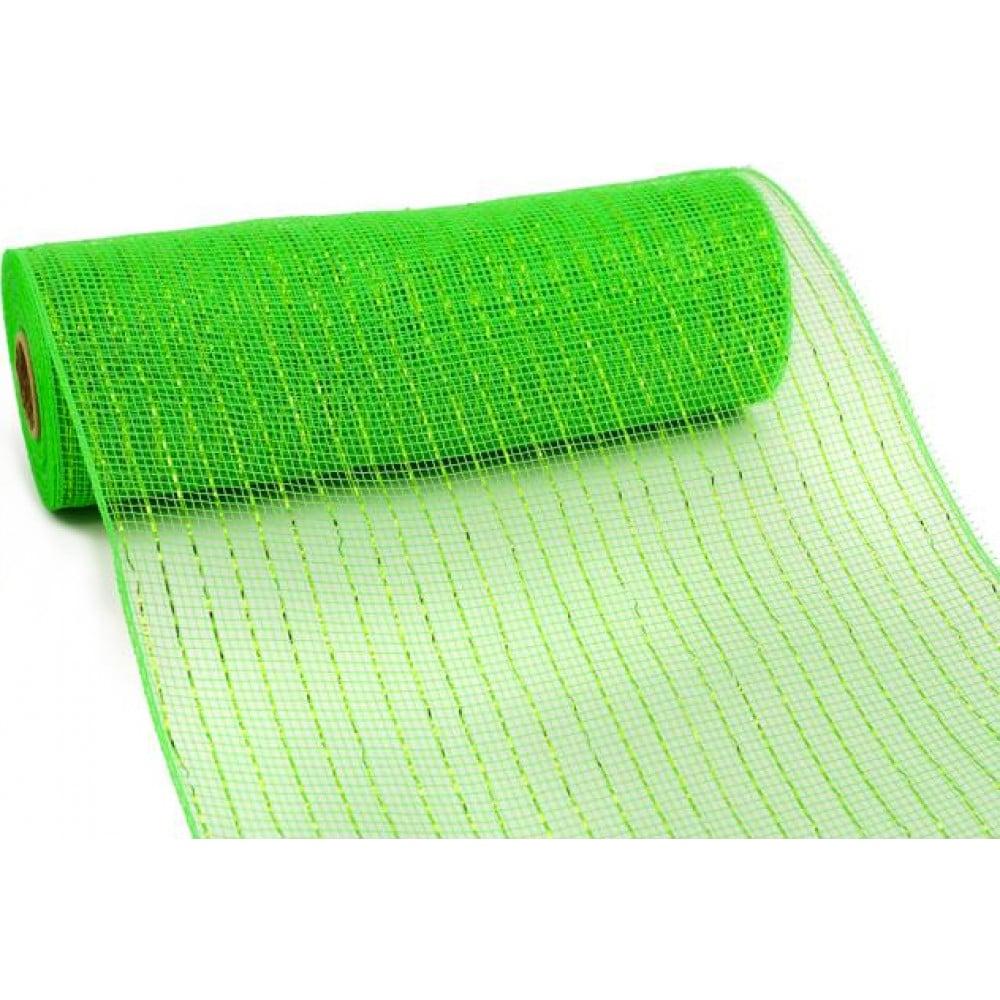 Deco Mesh | 10" Poly Deco Mesh: Metallic Lime Deco Mesh Deco Mesh