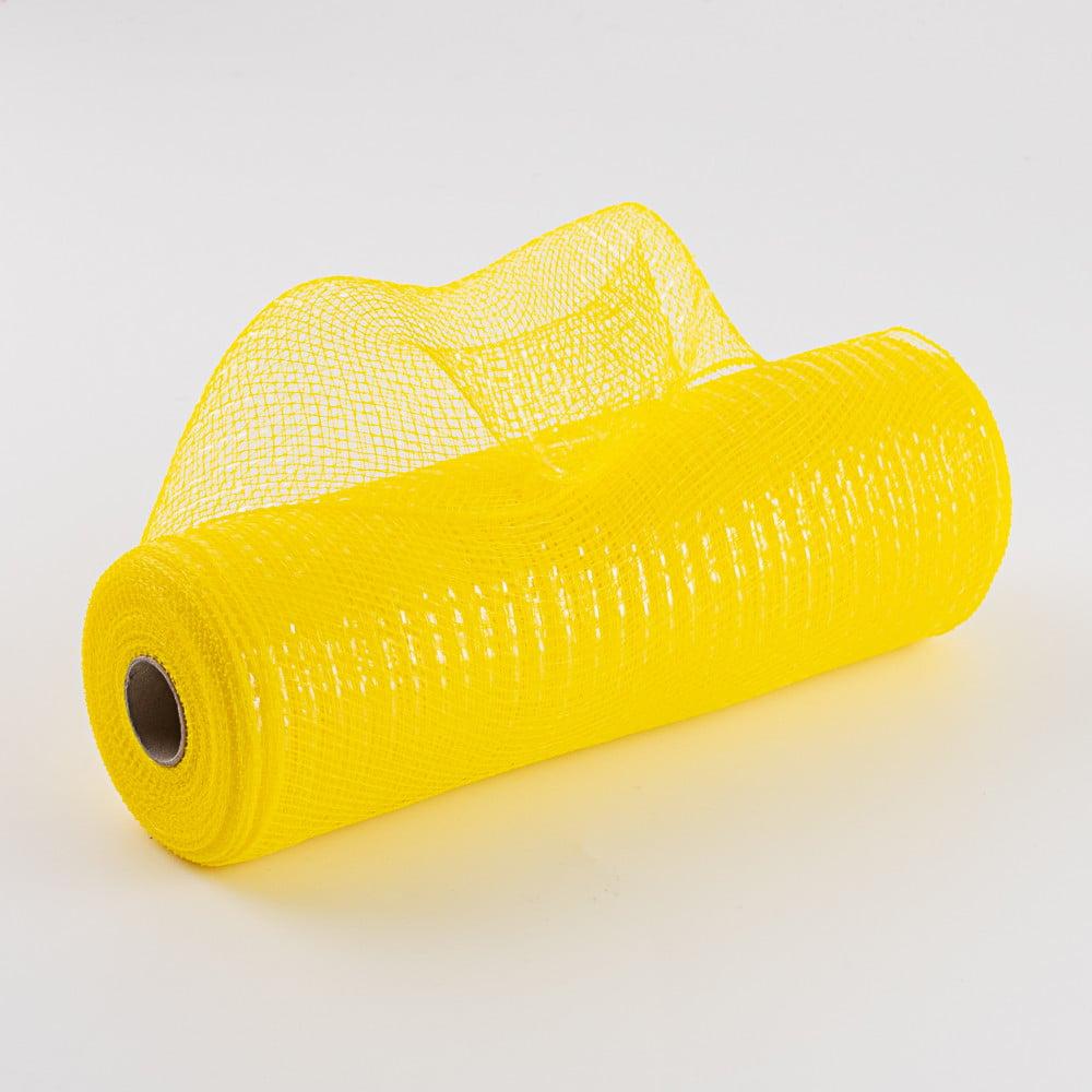 Deco Mesh | 10" Poly Mesh Roll: Metallic Daffodil Yellow Deco Mesh Deco Mesh