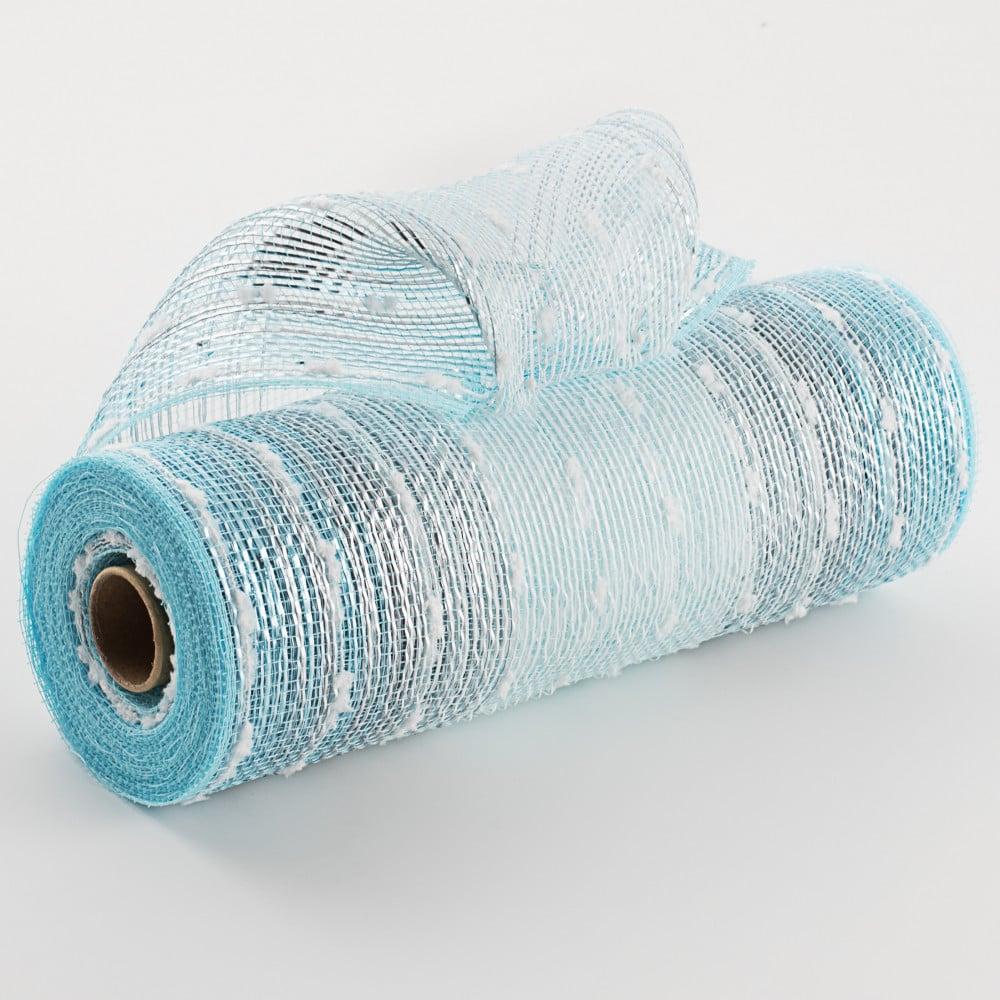 Deco Mesh | 10" Snowball Matte Ombré Mesh: White, Silver, Ice Blue Deco Mesh Deco Mesh