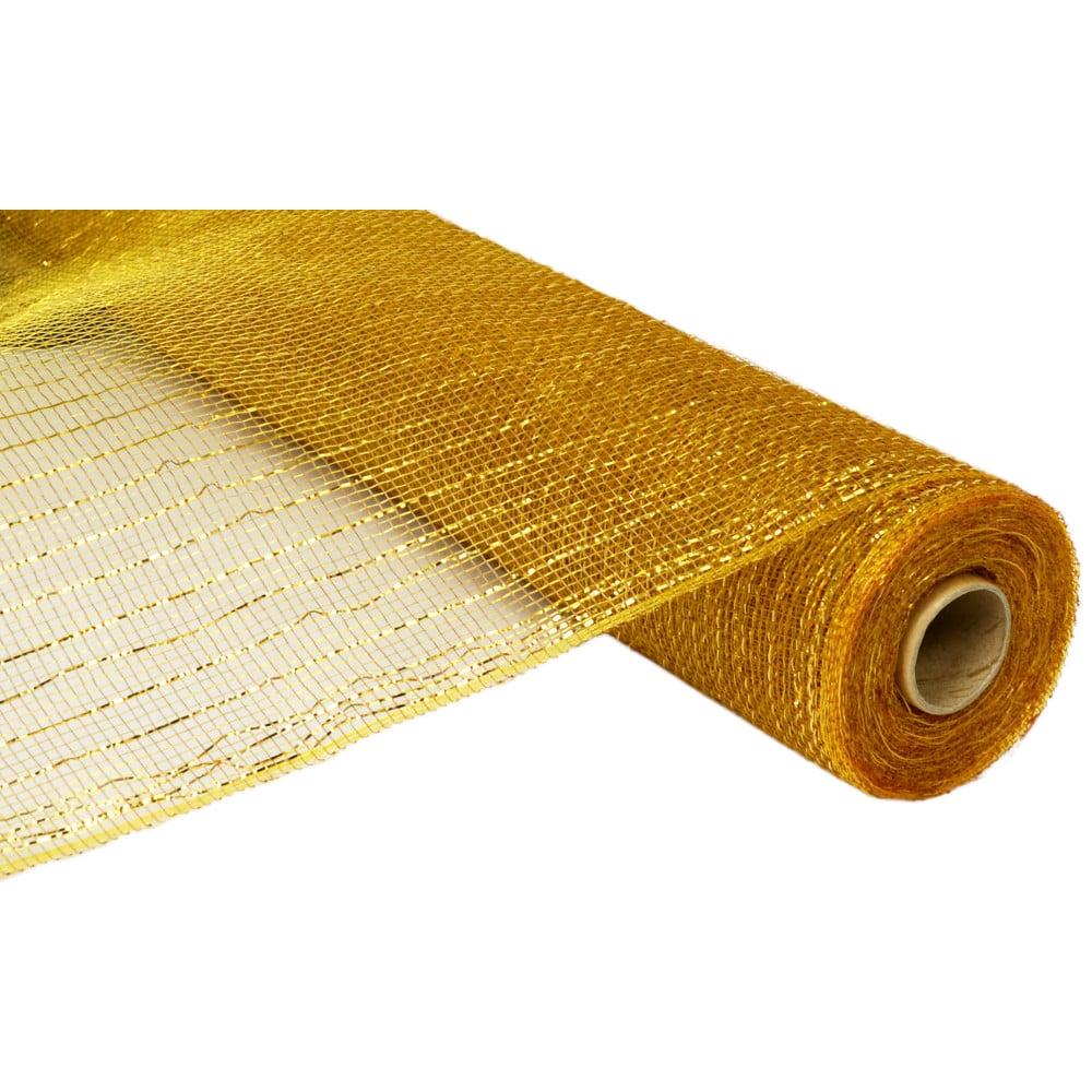 Deco Mesh | 21" Poly Deco Mesh: Metallic Gold & Gold Deco Mesh Deco Mesh