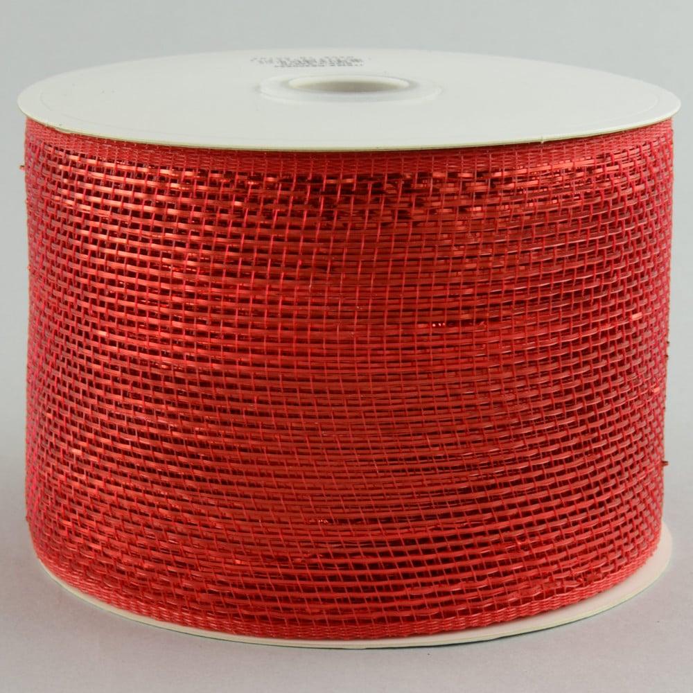 Deco Mesh | 4" Poly Deco Mesh Ribbon: Metallic Red Deco Mesh Deco Mesh