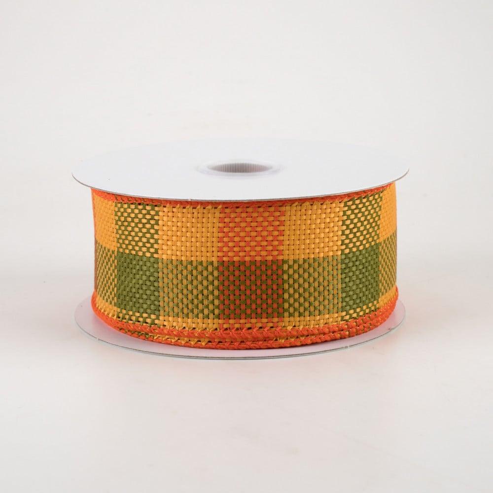 Ribbon | 1.5" Faux Burlap Wide Check Ribbon: Fall (10 Yards) Fabric Ribbon Ribbon