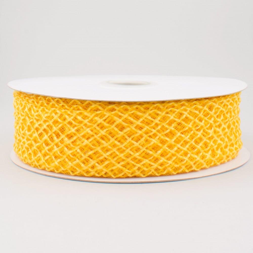 Ribbon | 1.5" Jute Deco Flex Ribbon: Yellow (20 Yards) Deco Mesh Ribbon Ribbon