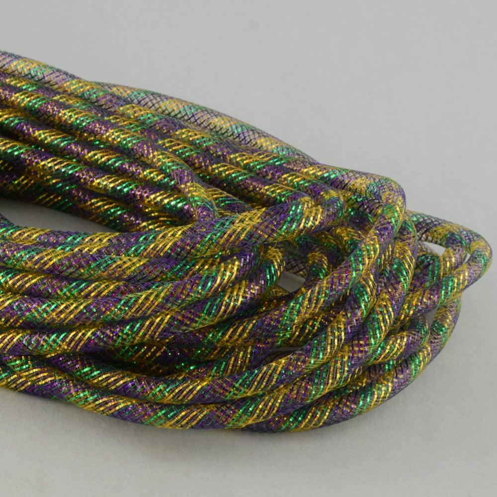 Ribbon | Deco Flex Tubing Ribbon: Mardi Gras (30 Yards) Deco Mesh Ribbon Ribbon