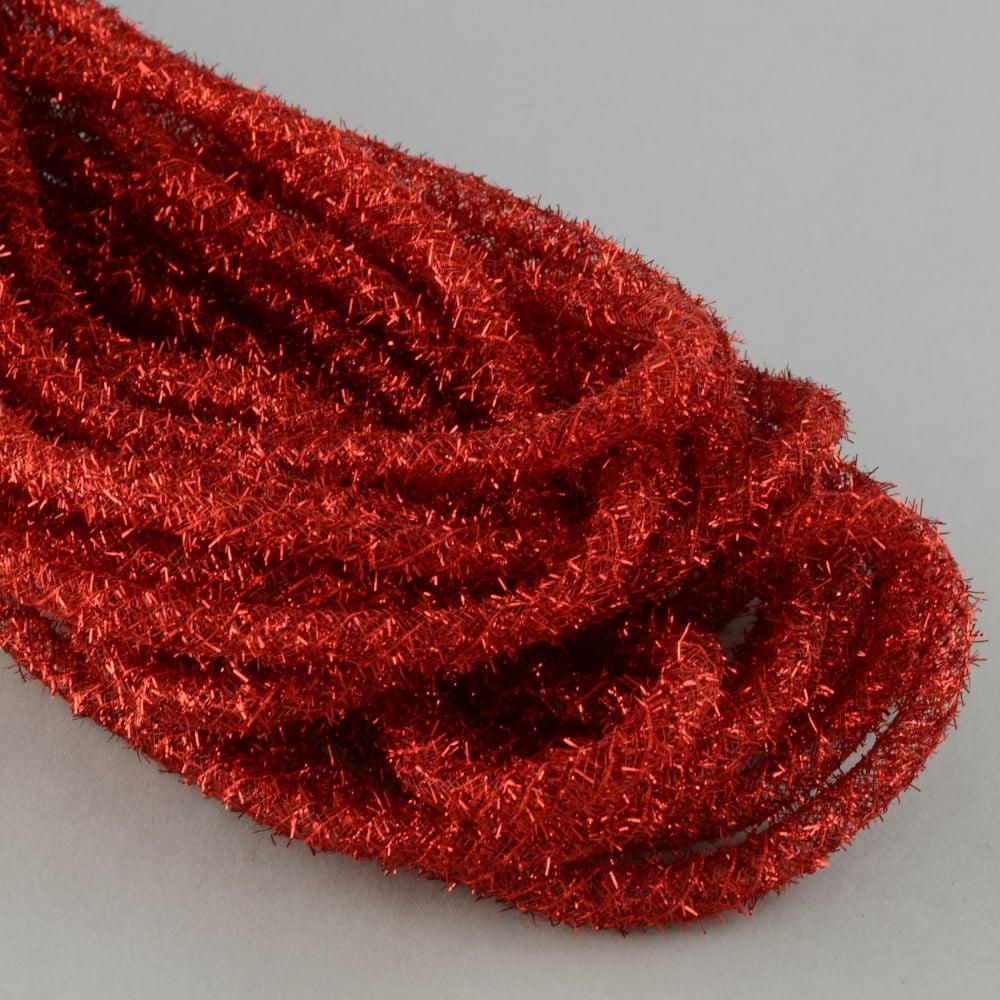 Ribbon | Tinsel Flex Tubing Ribbon: Metallic Red (20 Yards) Deco Mesh Ribbon Ribbon