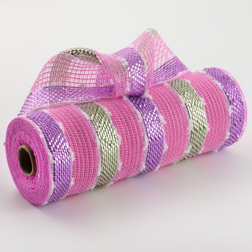 Deco Mesh | 10" Snowball Wide Stripe Mesh: Light Pink, Lavender, Mint Deco Mesh Deco Mesh